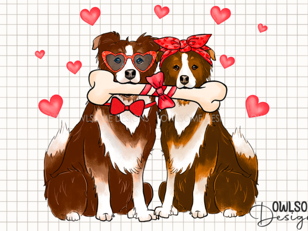 Couple of dogs in love valentine day png design