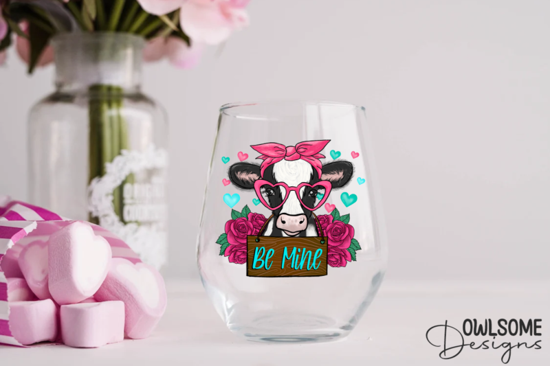 Cow Be Mine Valentine PNG Sublimation