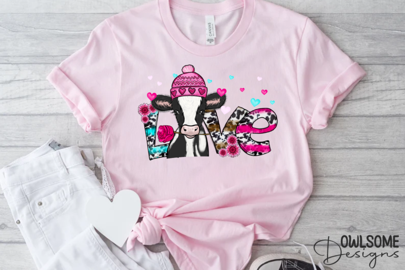 Cow Love Valentine PNG Sublimation