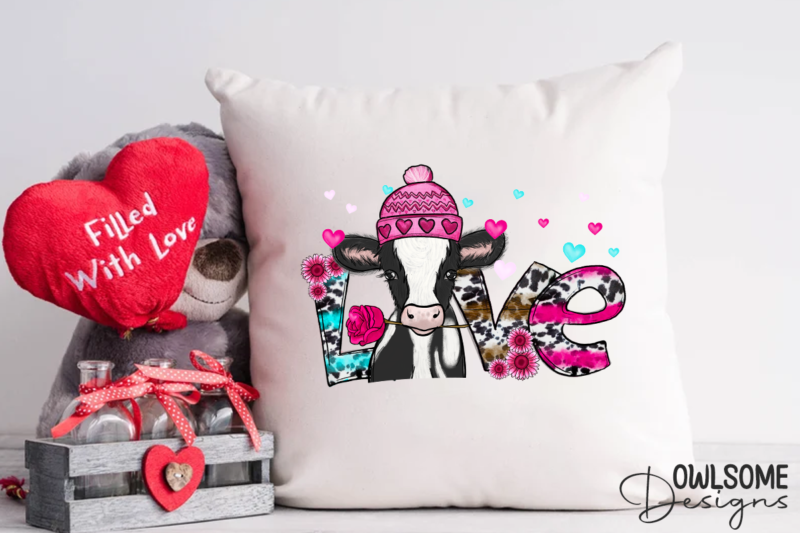 Cow Love Valentine PNG Sublimation