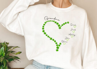 Custom Grandma Patrick_s day, Grandma Heart, Grandkids Name, Gift For Grandma, Nana Gift, Holiday Gift, Birthday Gift PNG File TL