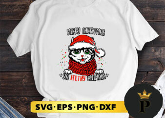 Cute Cat Merry Christmas Ya Filthy Animals SVG, Merry christmas SVG, Xmas SVG Digital Download