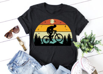 Cycling Retro Vintage Sunset Graphic