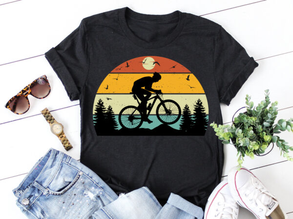 Cycling retro vintage sunset graphic