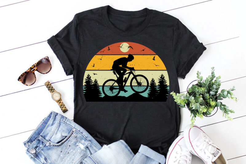Cycling Retro Vintage Sunset Graphic