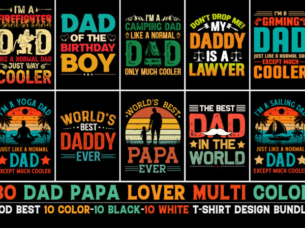 Dad sunset vintage t-shirt design bundle