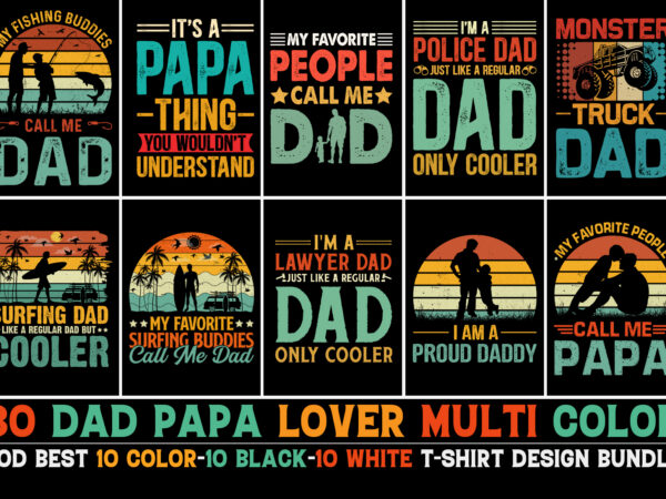 Dad vintage sunset t-shirt design bundle