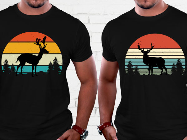Deer hunting retro vintage sunset t-shirt graphic Deer hunting retro vintage sunset t-shirt graphic