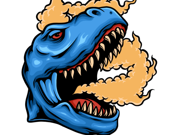 Dino smoke t shirt vector illustration
