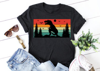 Dinosaur Retro Vintage Sunset T-Shirt Graphic
