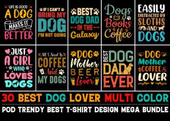 Dog Colorful T-Shirt Design Bundle