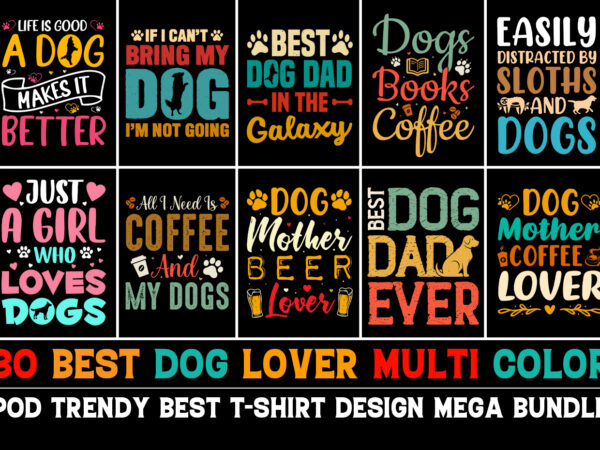 Dog colorful t-shirt design bundle