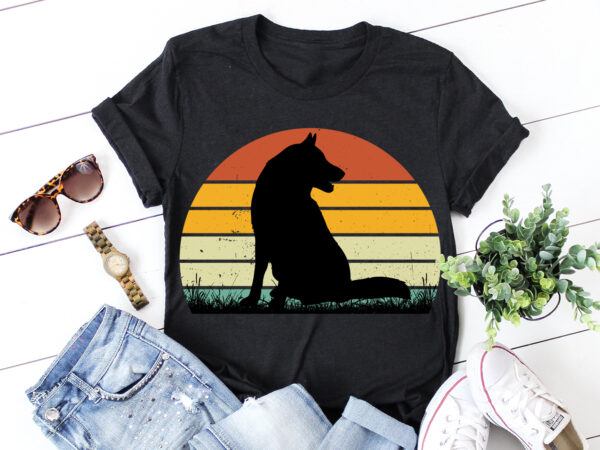 Dog retro vintage sunset graphic