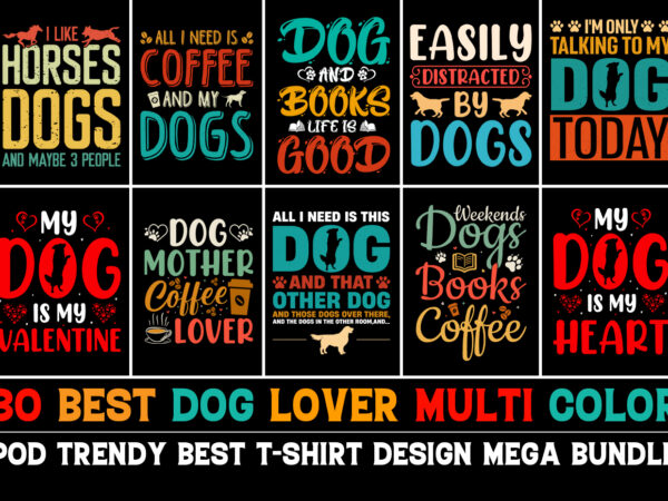 Dog typography t-shirt design bundle