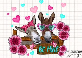 Donkey Valentine PNG Sublimation