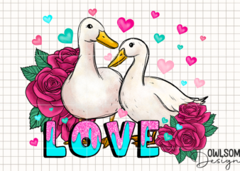 Duck Love Valentine PNG Sublimation