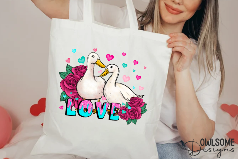 Duck Love Valentine PNG Sublimation