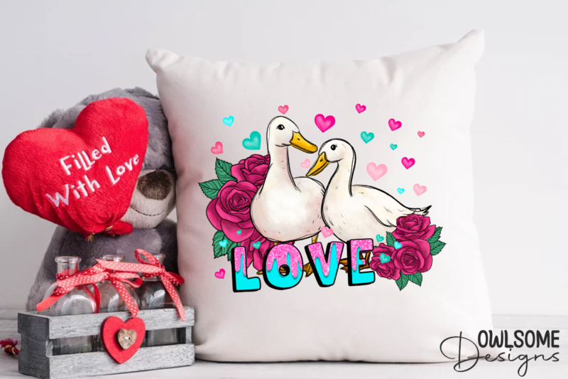 Duck Love Valentine PNG Sublimation