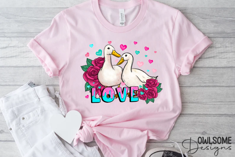 Duck Love Valentine PNG Sublimation