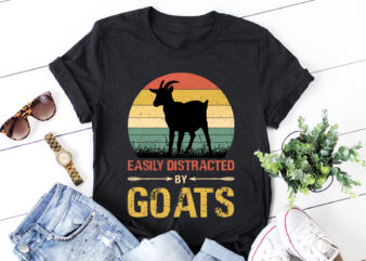 Easily Distracted By Goats T-Shirt Design