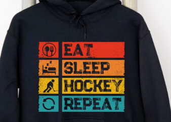 Eat Sleep Hockey Repeat Hockey Funny Ice Hockey Lovers NC