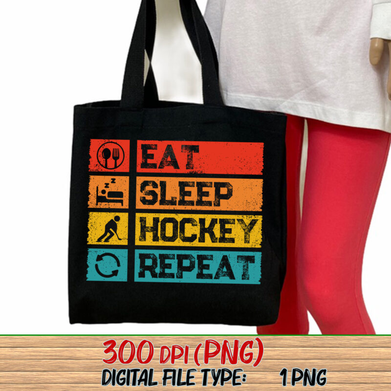 Eat Sleep Hockey Repeat Hockey Funny Ice Hockey Lovers NC