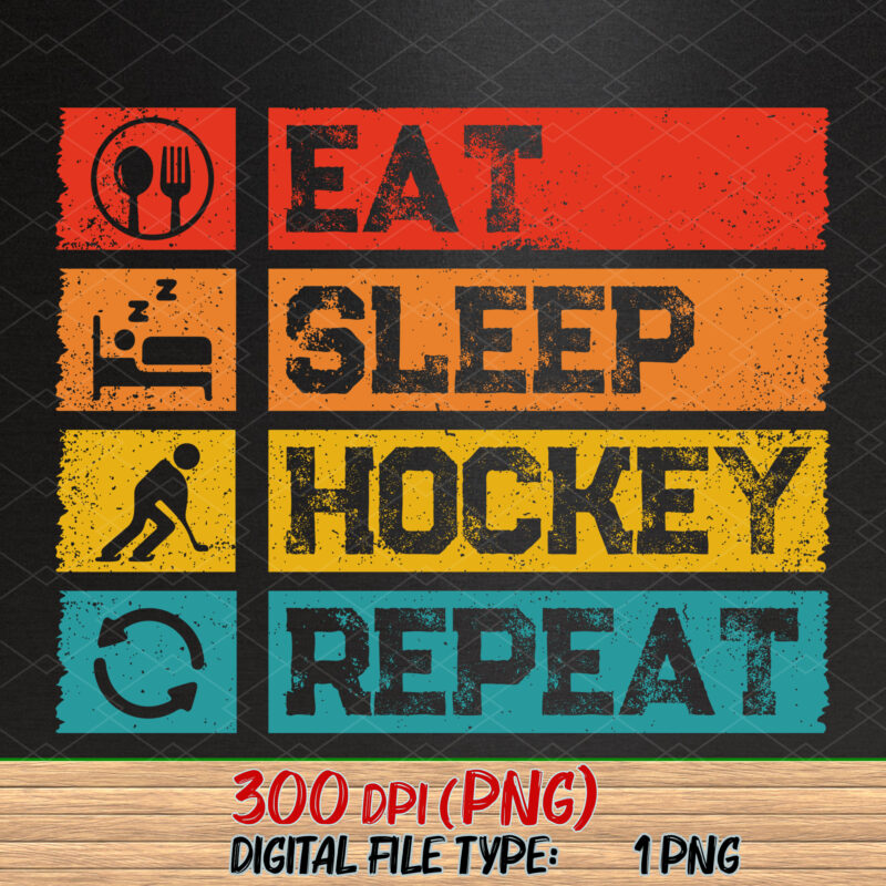 Eat Sleep Hockey Repeat Hockey Funny Ice Hockey Lovers NC