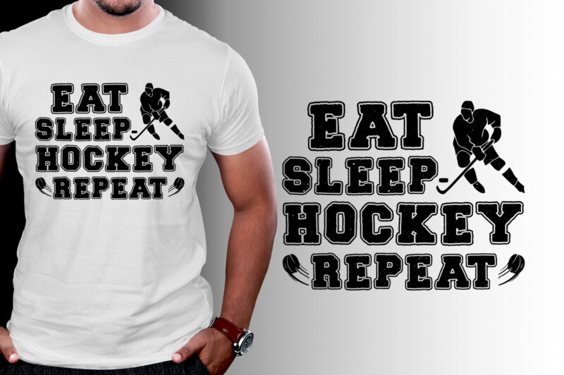 Eat Sleep Hockey Repeat T-Shirt Design