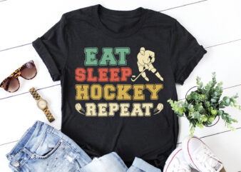 Eat Sleep Hockey Repeat T-Shirt Design