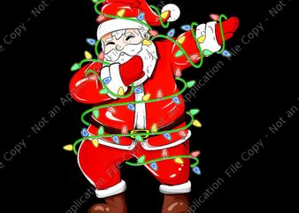 Dabbing Santa Xmas Lights Christmas Png, Santa Dabbing Xmas Png, Santa Christmas Png, Santa Xmas Png, Christmas Png t shirt vector illustration