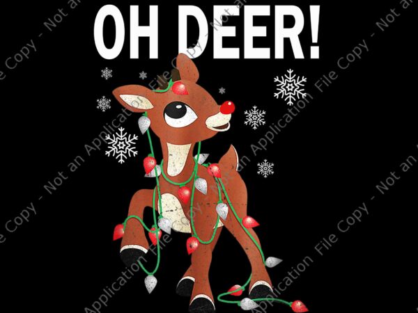 Rudolph the red nosed reindeer christmas png, special oh deer christmas png, reindeer christmas png, reindeer lights xmas png t shirt design online