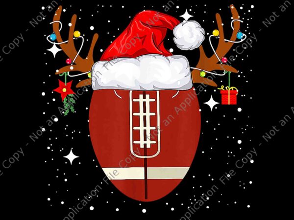 Christmas football ball santa hat reindeer xmas png, football reindeer xmas png, football christmas png, reindeer hat santa png, christmas png t shirt vector file