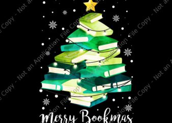Merry Bookmas Books Pine Tree Png, Funny Reading Lover Christmas Png, Books Tree Xmas Png, Merry Bookmas Png, Books Christmas Png