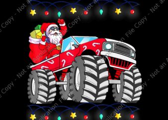 Santa Driving Xmas Truck Png, Santa Driving Truck Png, Santa Lights Christmas Png, Santa Xmas Png, Christmas Png t shirt template vector