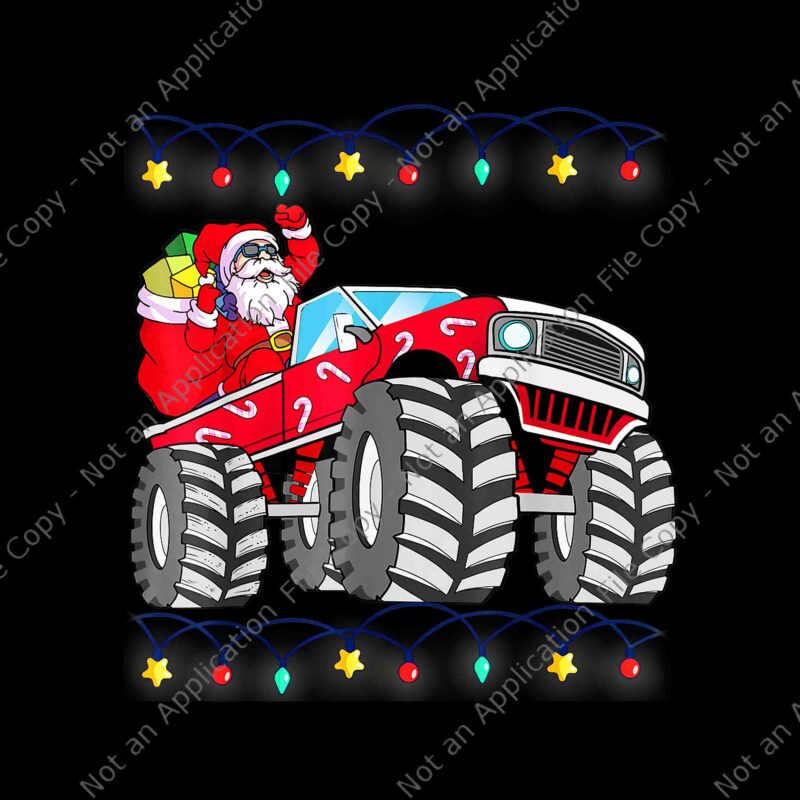 Santa Driving Xmas Truck Png, Santa Driving Truck Png, Santa Lights Christmas Png, Santa Xmas Png, Christmas Png