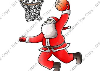 Basketball Santa Christmas Dunk Cool Sport X-Mas Png, Basketball Santa Png, Santa Play Basketball Christmas Png, Santa Png, Christmas Png