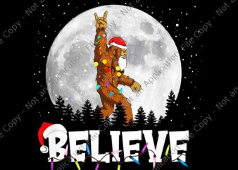 Santa Bigfoot Christmas Light Funny Sasquatch Believe Xmas Png, Believe Bigfoot Christmas Png, Santa cXmas Png, Bigfoot Christmas Png