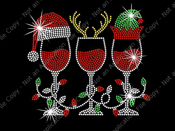 Christmas elf deer santa hat wine glasses bling xmas lights png, christmas elf deer png, wine hat santa png, wine christmas png t shirt vector file