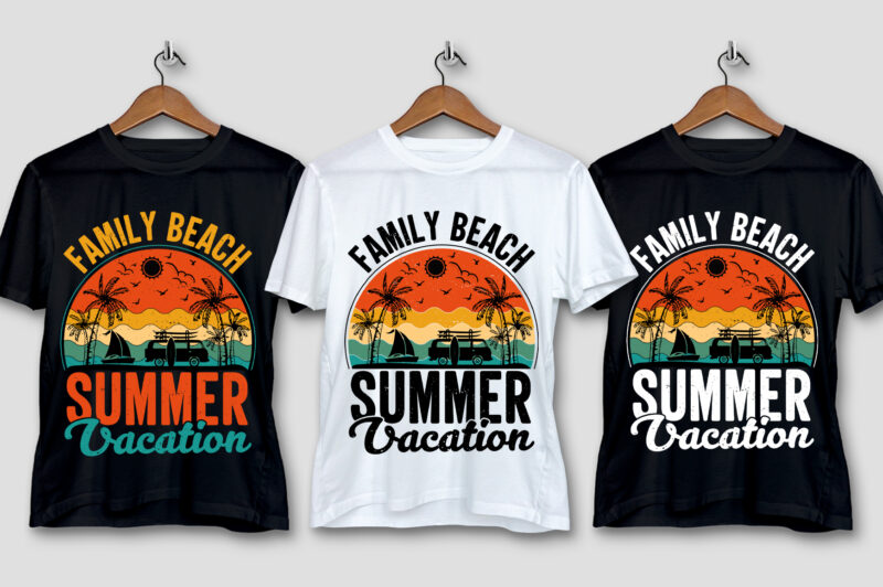 Sunset Retro Vintage T-Shirt Design Bundle