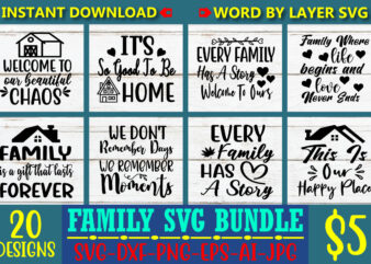 Family Svg Bundle, Family Sayings Svg, Family Monograms, Family Quotes Png, Family Bundle Svg, Digital File For Cricut, Png, Dxf, Eps, Family Sign Svg Bundle, Funny Cut Files, Home Decoration t shirt graphic design