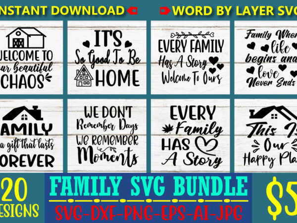Family Svg Bundle, Family Sayings Svg, Family Monograms, Family Quotes Png,  Family Bundle Svg, Digital File