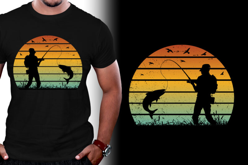 Retro Vintage Sunset T-Shirt Design Graphic