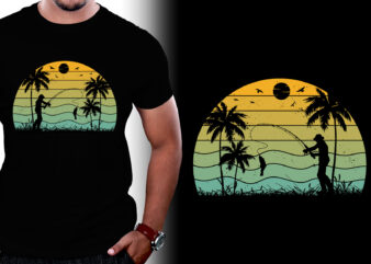 Fishing Sunset Colorful T-Shirt Design,Fishing,Fishing Silhouette,Fishing Retro Vintage Sunset,Fishing Sunset Background,Fishing Vintage Retro Sunset,Sunset T-shirt Background,Fishing Png,Fishing Sublimation,Fishing Silhouette T Shirt