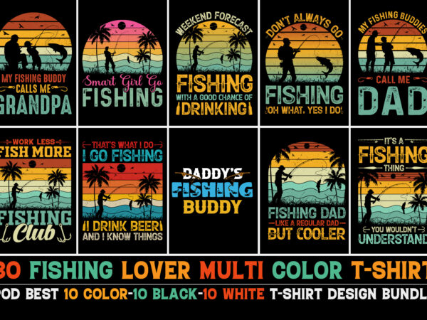 Fishing t-shirt design bundle