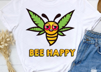 Funny Bee Happy Cannabis Weed Leaf Marijuana 420 Day Stoner NL