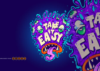 Funny monster take it easy svg