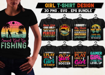 Girl T-Shirt Design Bundle