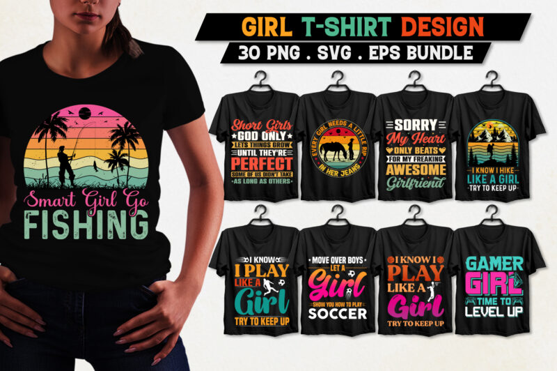 Girl T-Shirt Design Bundle