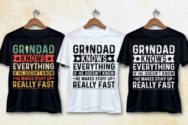 Grandpa Vintage T-Shirt Design Bundle