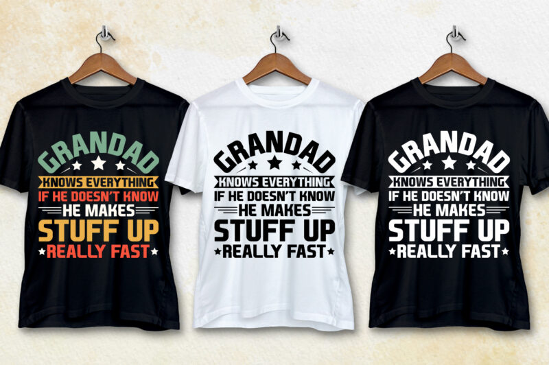 Grandpa Vintage T-Shirt Design Bundle